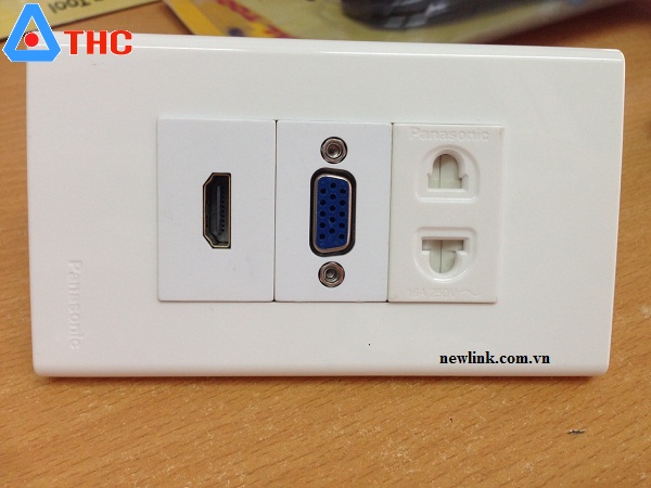 Ổ cắm wallplate 2 cổng HDMI + VGA+ Ổ Điện 